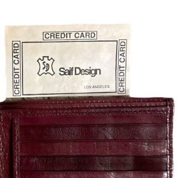 Vintage as new Hand crafted Leather Oxblood Brown Bifold Wallet - Picture 9 of 9